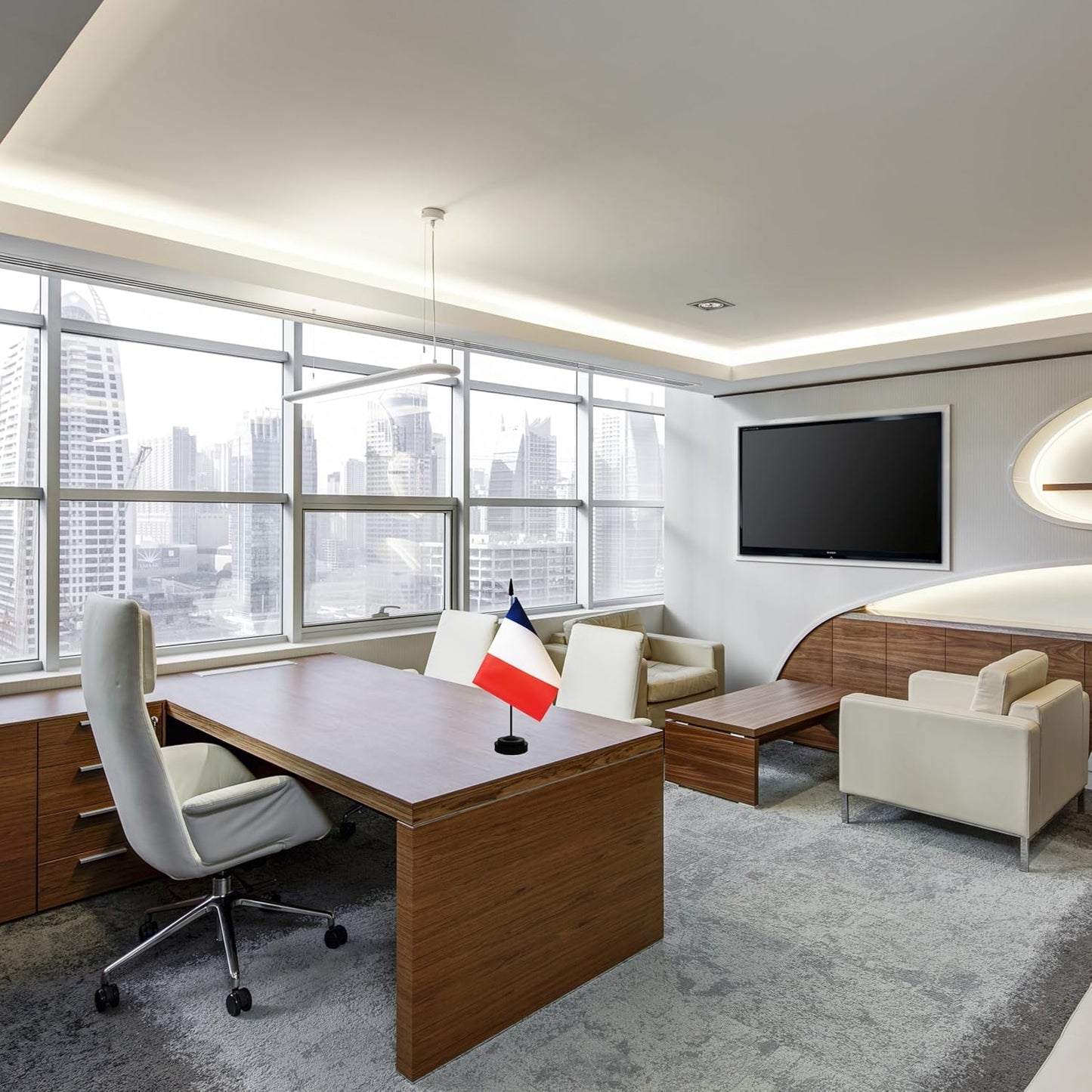 2 Pack France Desk Flag, French Table Office Flag with Solid Pole and Stand Base, International Country Flag, Festival Celebration, Classroom Meeting Desktop Decoration (France)