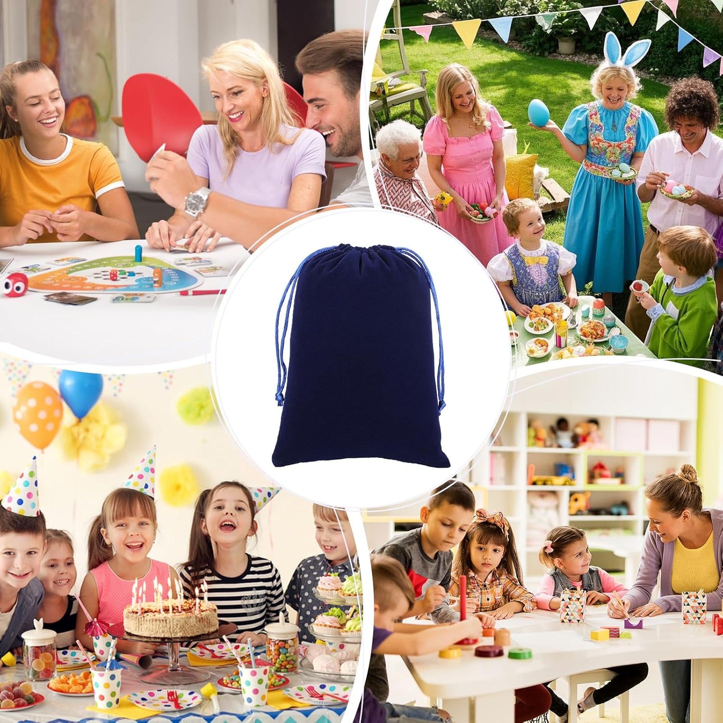 Velvet Drawstring Jewelry Bag, 50Pcs Blue Dice Bag, 5x7 Tarot Card Pouch, Or Wrapping Halloween Party Favors, Mojo, Small Bussiness, Pendents, Bracelet, Customers