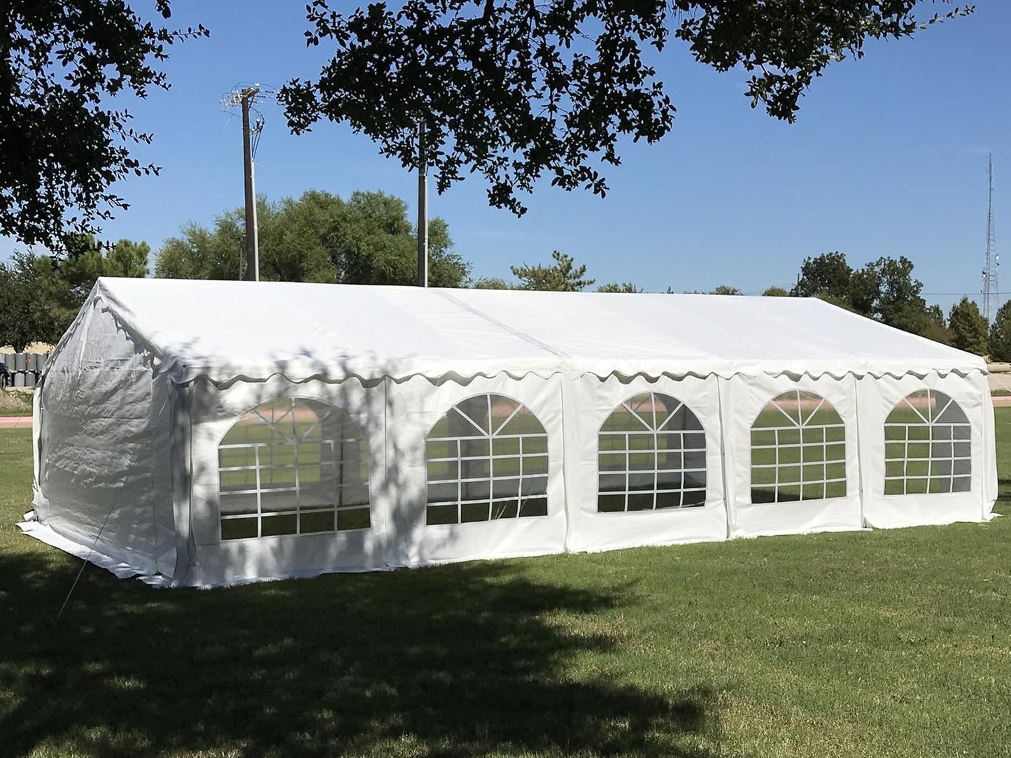 DELTA 32'x16' Budget PE Party Tent - B Model,+ (2) Long Storage Bags Tents for Parties Outdoor Large Commercial Canopy Wedding Event Tents with Removable Sidewalls for Patio Outdoor Events