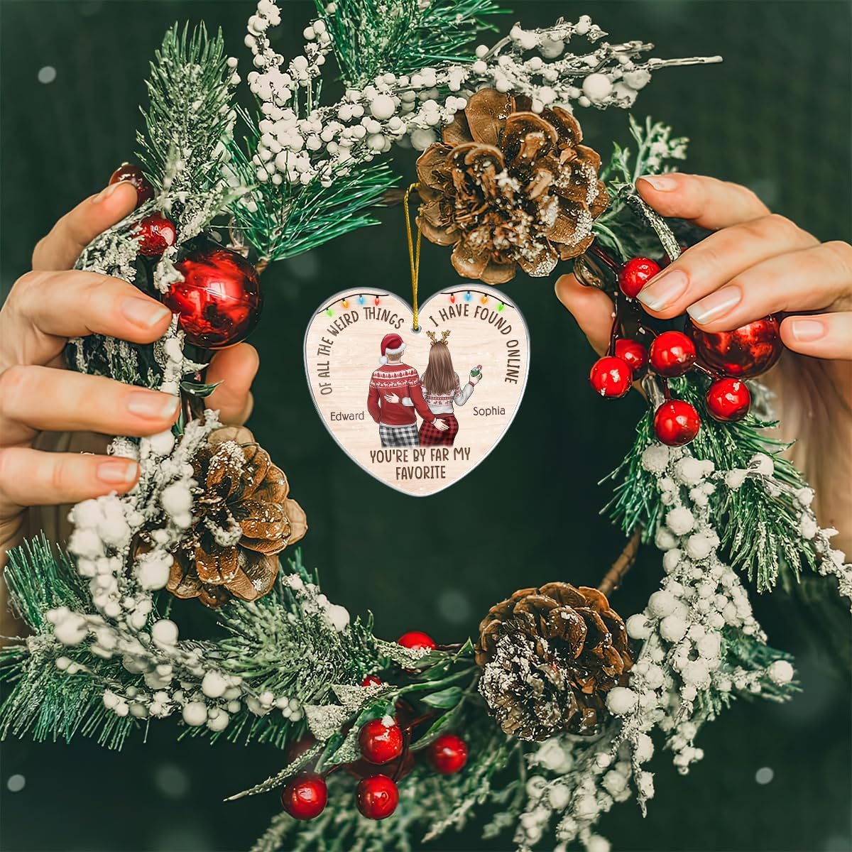 Pawfect House All of The Weird Things I Have Found Online, Anniversary Birthday Gifts for Couples, Personalized Wooden Christmas Ornaments Gifts for Couple, Christmas Tree Gift for Husband from Wife