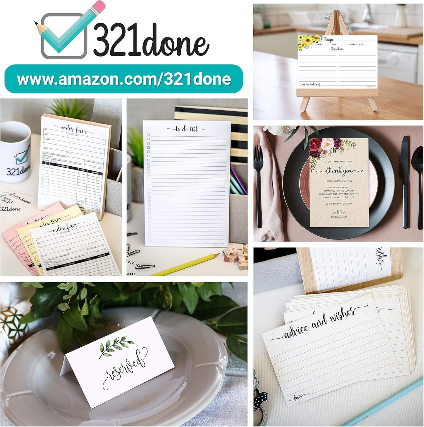 321Done Words of Wisdom Card (50 Cards) 4" x 6" - Blank Advice Cards for Wedding Bridal Shower Baby Shower Mr and Mrs Bride and Groom Graduation - Made in USA - White