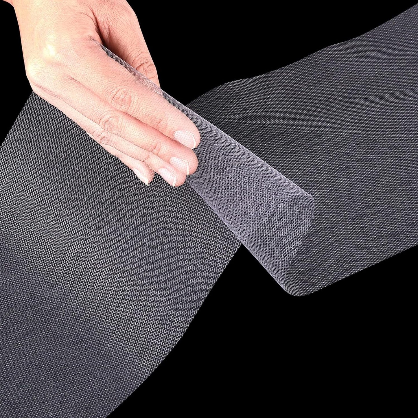 Tulle Fabric Roll, 6” by 200 Yards (600FT) Tulle Organza Fabric Spool for DIY Tutu Skirt Baby Shower Decor Wedding Backdrop Crafts Birthday Party Supplies (Grey)