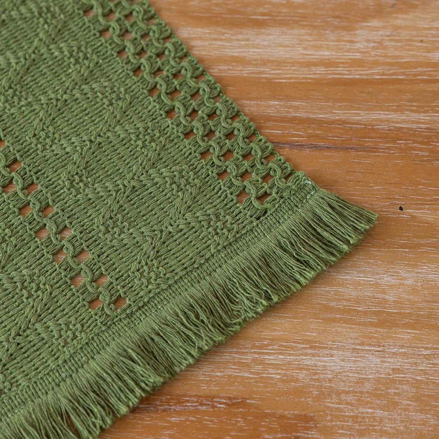 Boho Sage Green Table Runner for Home Decor 12x72 Inches Farmhouse Macrame Burlap Jute Rustic Dining Kitchen Centerpiece Bohemian Decor French Country Baby Bridal Shower Decorations
