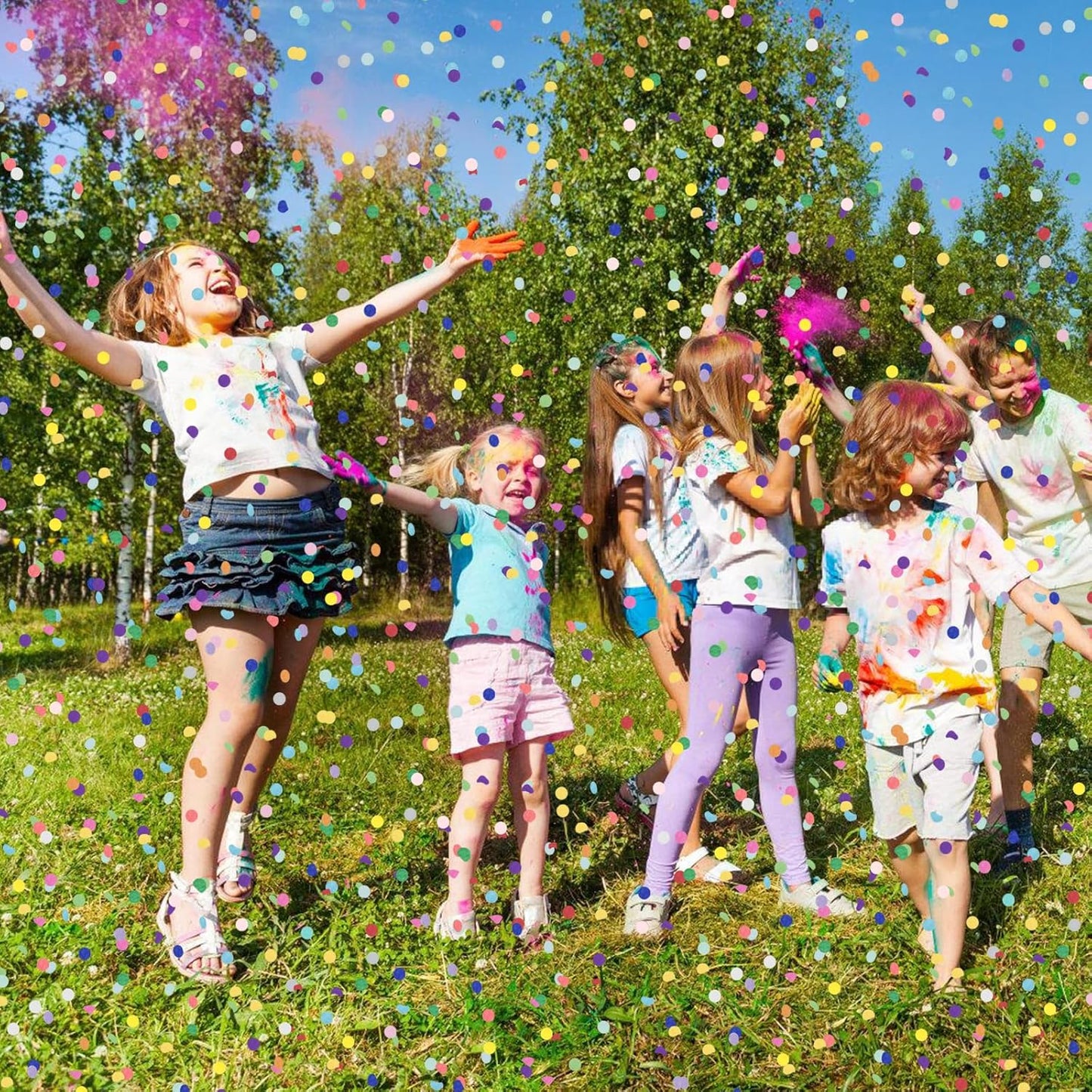 RYKOMO 20000 Pieces 1 Inch Round Tissue Paper Confetti, 7oz Multicolor Table Confetti Paper for Balloons Arts Craft DIY Scrapbooking Birthday Party Festival