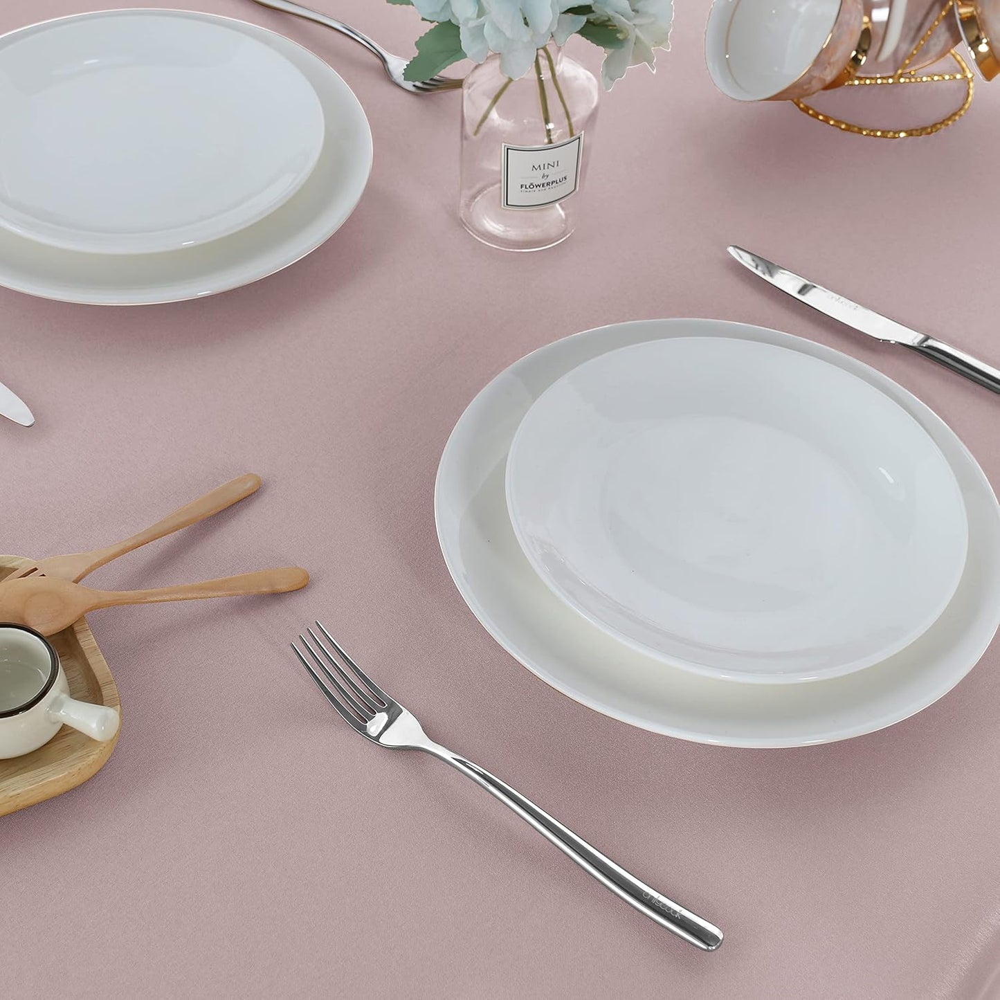 Fitable Rectangle Tablecloth Stain and Wrinkle Resistant Washable Polyester Table Cloth for Buffet Parties and Camping (60x120 inch, Blush)