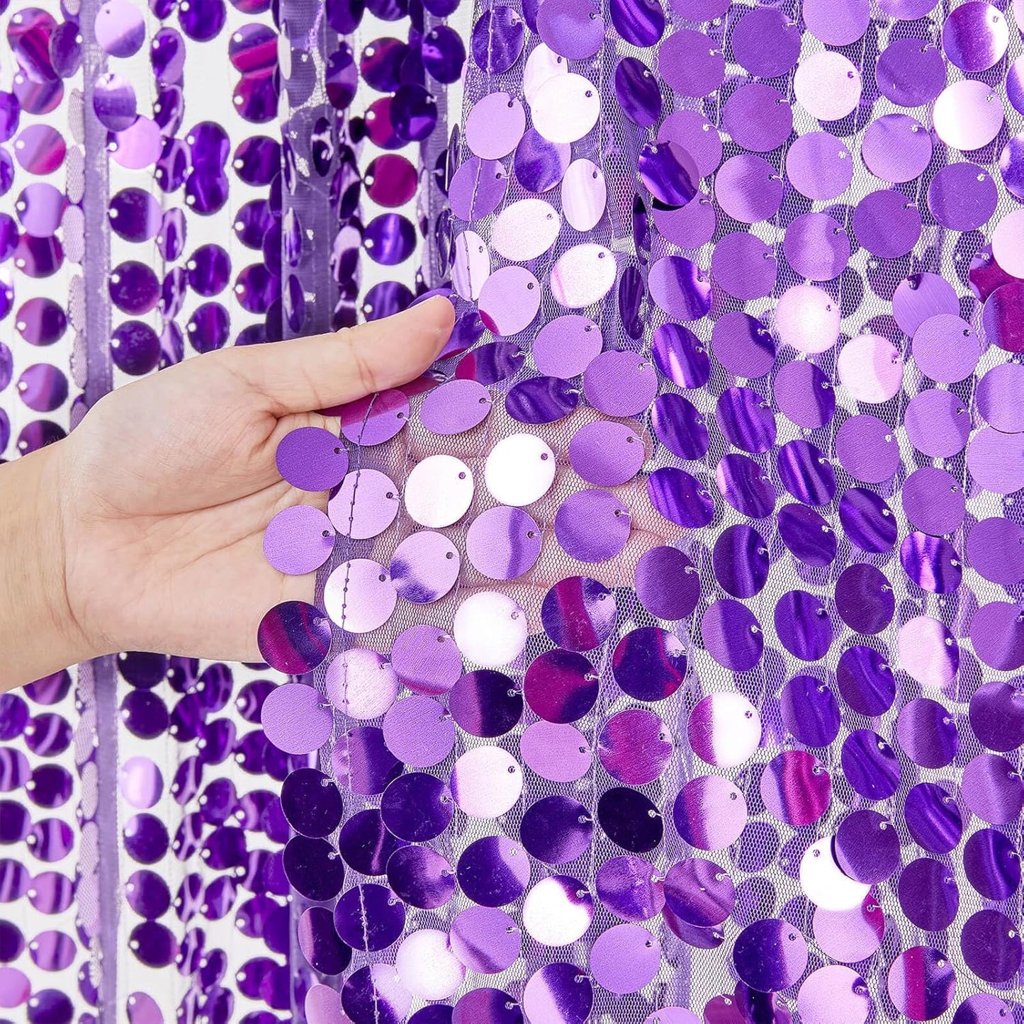 Purple Backdrop 4x8FT Backdrop Curtain for Parties 18MM Sequins Background Fabric Drapes Wedding Birthday Baby Shower