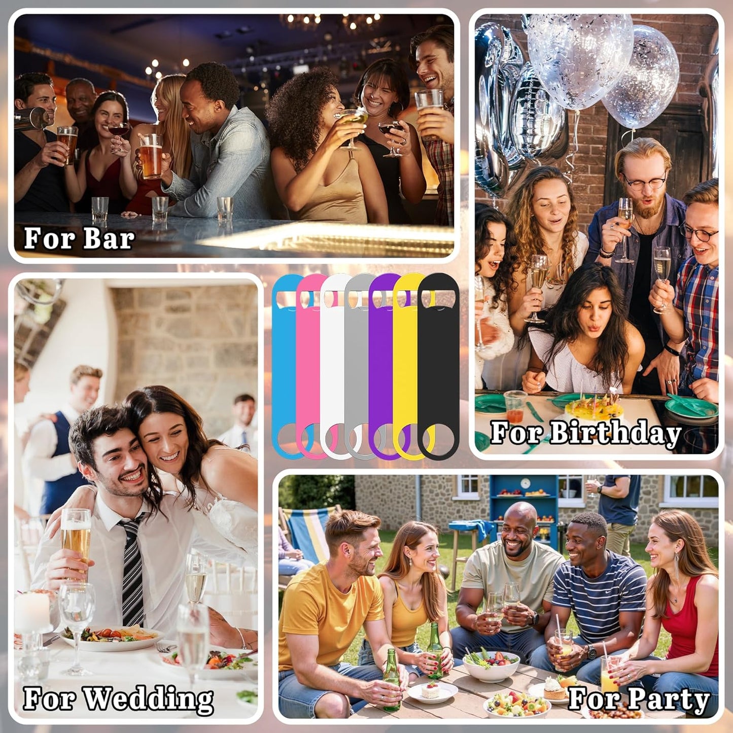 5-100 Custom Bottle Opener, Personalized Bottle Opener Stainless Steel with Customized Photo/Text in Full Color Printing, Colorful Beer Opener for Bar, Restaurant, Party, Wedding Favors (ONE PHOTO)