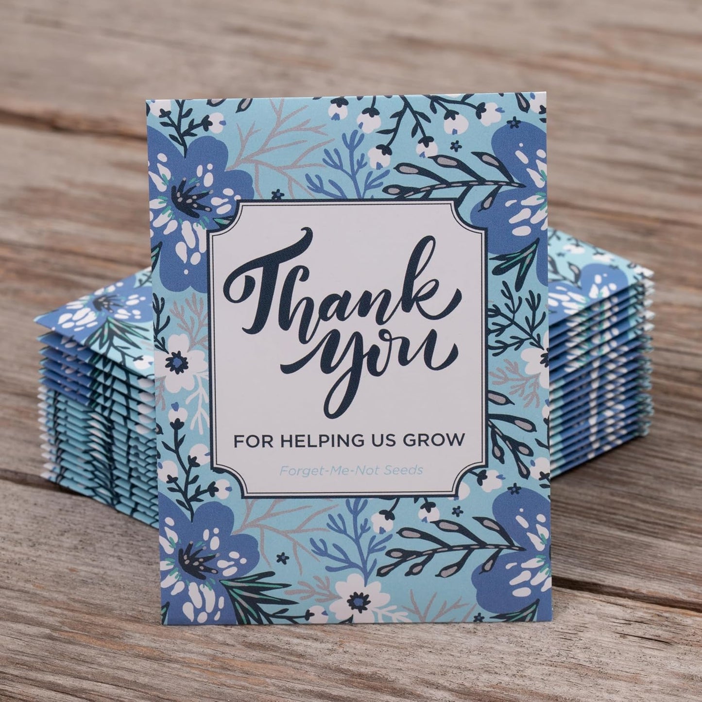 Bentley Seed Co. Thank You Packet - Help Us Grow Forget Me Not - 25 Seed Packets - Perfect Eco-Friendly Thank You Gift - Non GMO Seeds, Blue