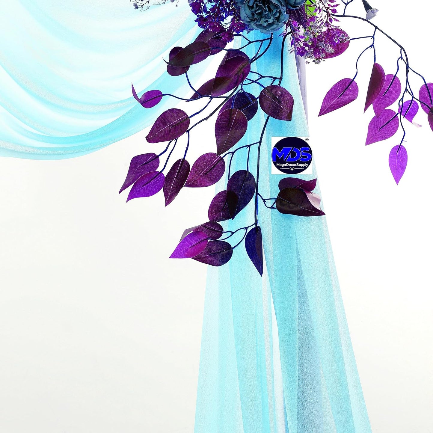 MDS Halloween Chiffon Draping Fabric - 1 Panel, 30" Wide x 40ft Long - Sheer Spooky Arbor & Canopy Drapery for Haunted House Backdrops, Party Ceilings, DIY Costumes & Themed Events - Teal