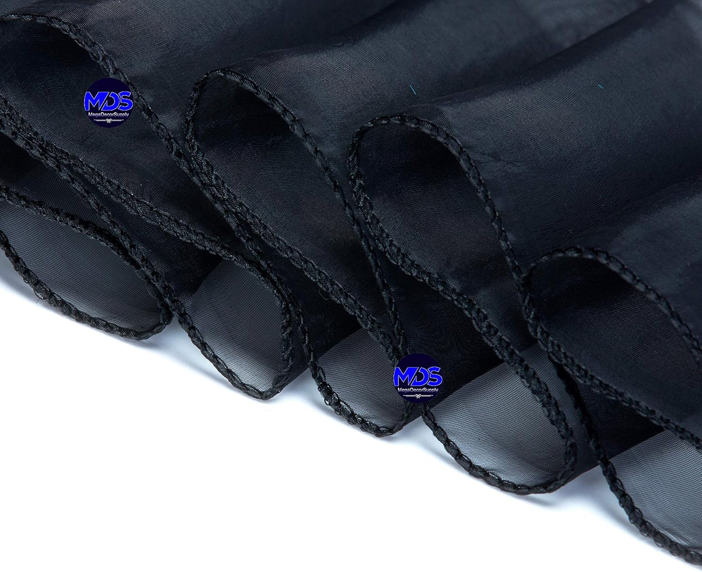 MDS Pack of 10 PCS Organza Chair Sashes Wider Dining Chair Bows Ribbon Tie Back for Wedding Party Birthday Bridal Shower Reception Event Banquet Home Chair Cover Decoration - Black