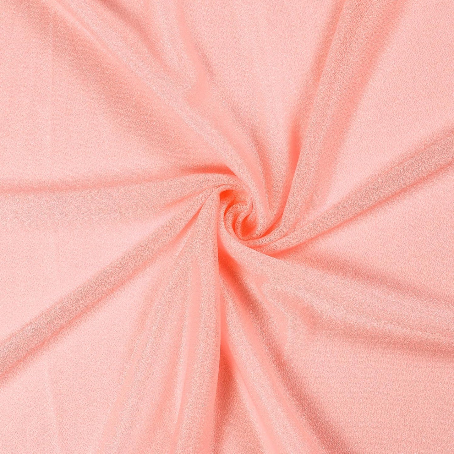 VDS Pack of 3 Panel (30 Inch X 20 Feet) Wedding Arch Draping Fabric Sheer Chiffon Fabric Drapery for Wedding Ceremony Reception Swag Backdrop Canopy Chuppah ARBO Altars Decoration (Peach)