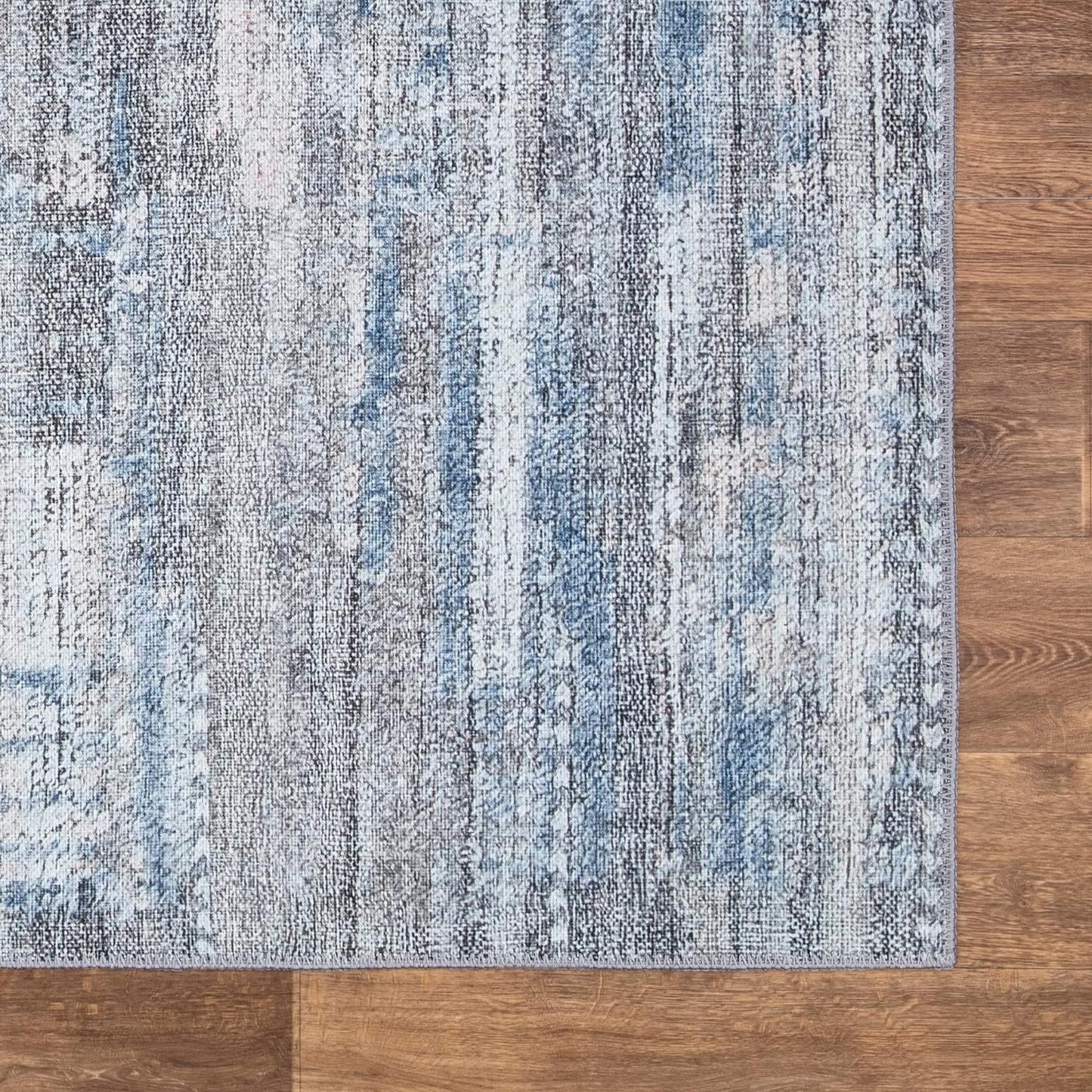 Bloom Rugs Washable Non-Slip 7 ft Runner - Gray/Blue/Blush Modern Abstract Runner for Entryway, Hallway, Bathroom, and Kitchen - Exact Size: 2.5' x 7'