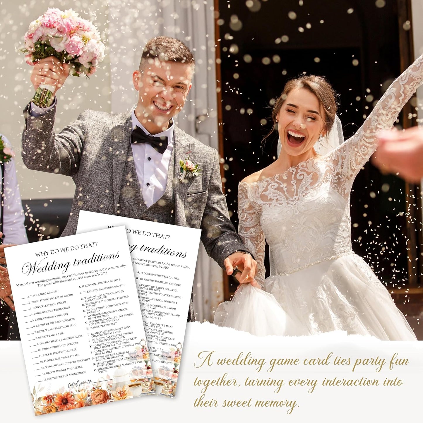 Fall Bridal Shower Games Cards, Wedding Traditions Wedding Bachelorette Party Games, Fall in Love Bridal Shower Decorations, 25 Cards, G12