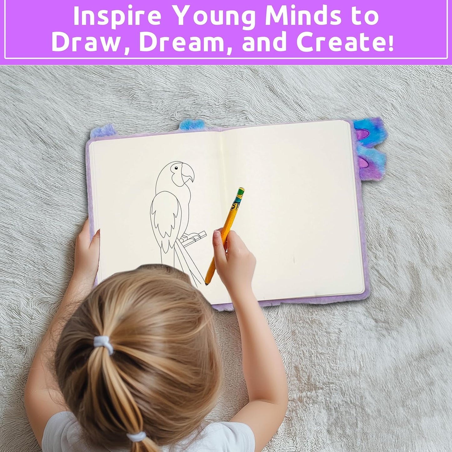 VOTUM Fuzzy Sketch Book: Personalized Artist Sketchbook: Sketching, Drawing and Creative Doodling. Notebook and Sketchbook to Draw and Journal (Axolotl)