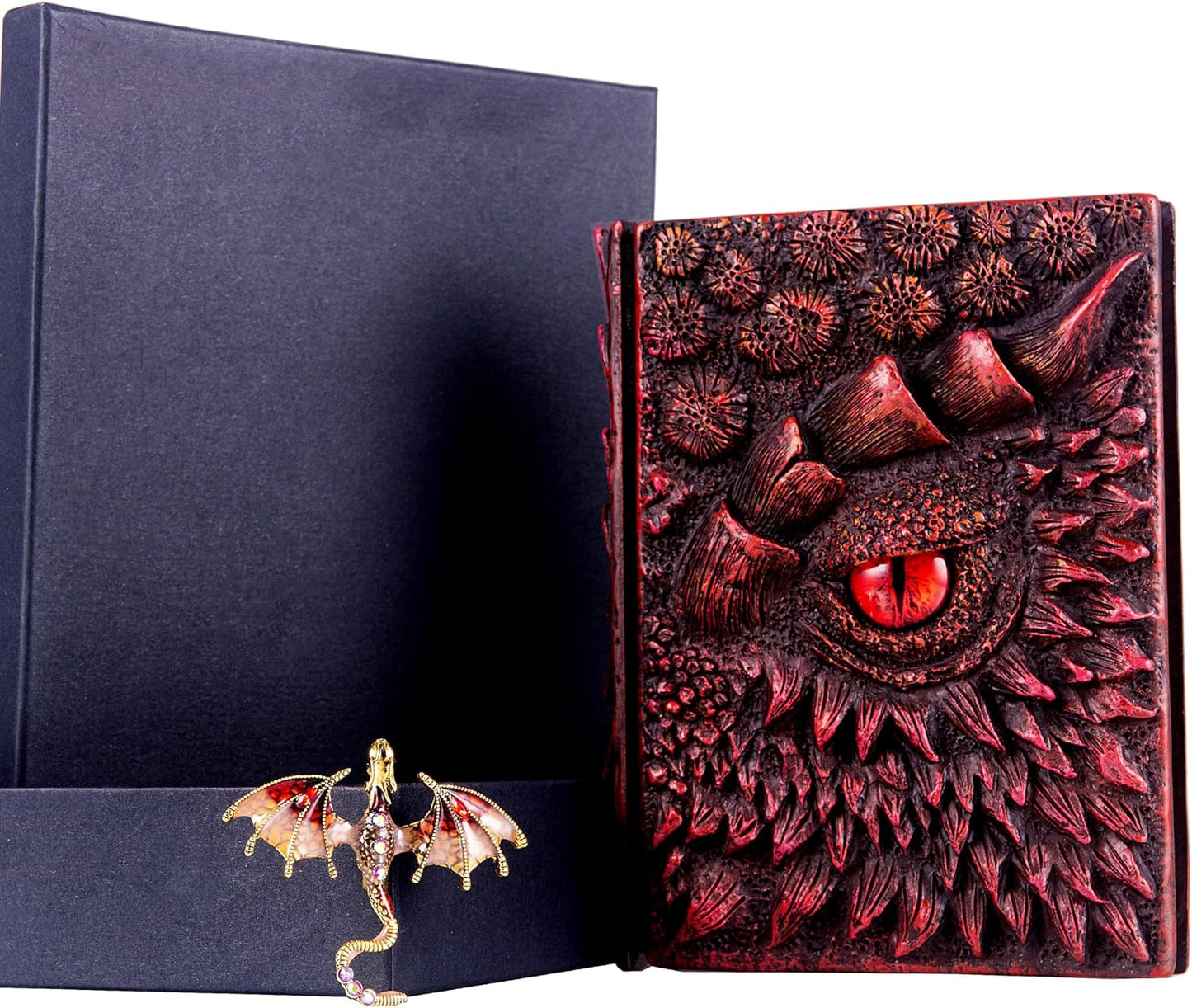 3D Dragon Eye Embossed Journal,Resin Engraving Notebook,Dnd notebook for Dragon Lovers ,Blank Paper,Hardcover Travel Notepad for Writing,Sketchbook,Collection,Gift,Decoration A4 and A5 Size (A5-Red