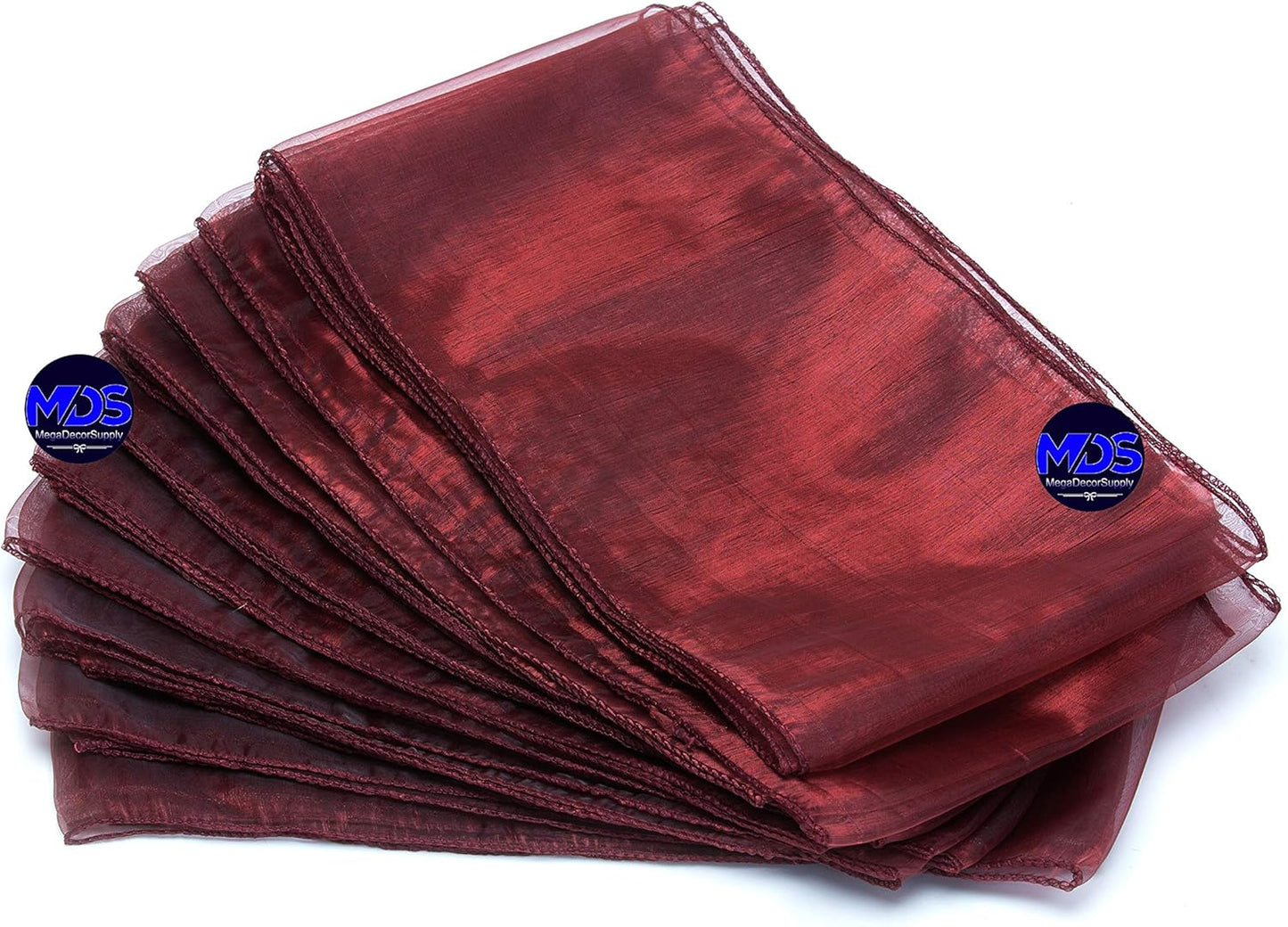 MDS Pack of 100 PCS Organza Chair Sashes Wider Dining Chair Bows Ribbon Tie Back for Wedding Party Birthday Bridal Shower Reception Event Banquet Home Chair Cover Decoration - Burgundy