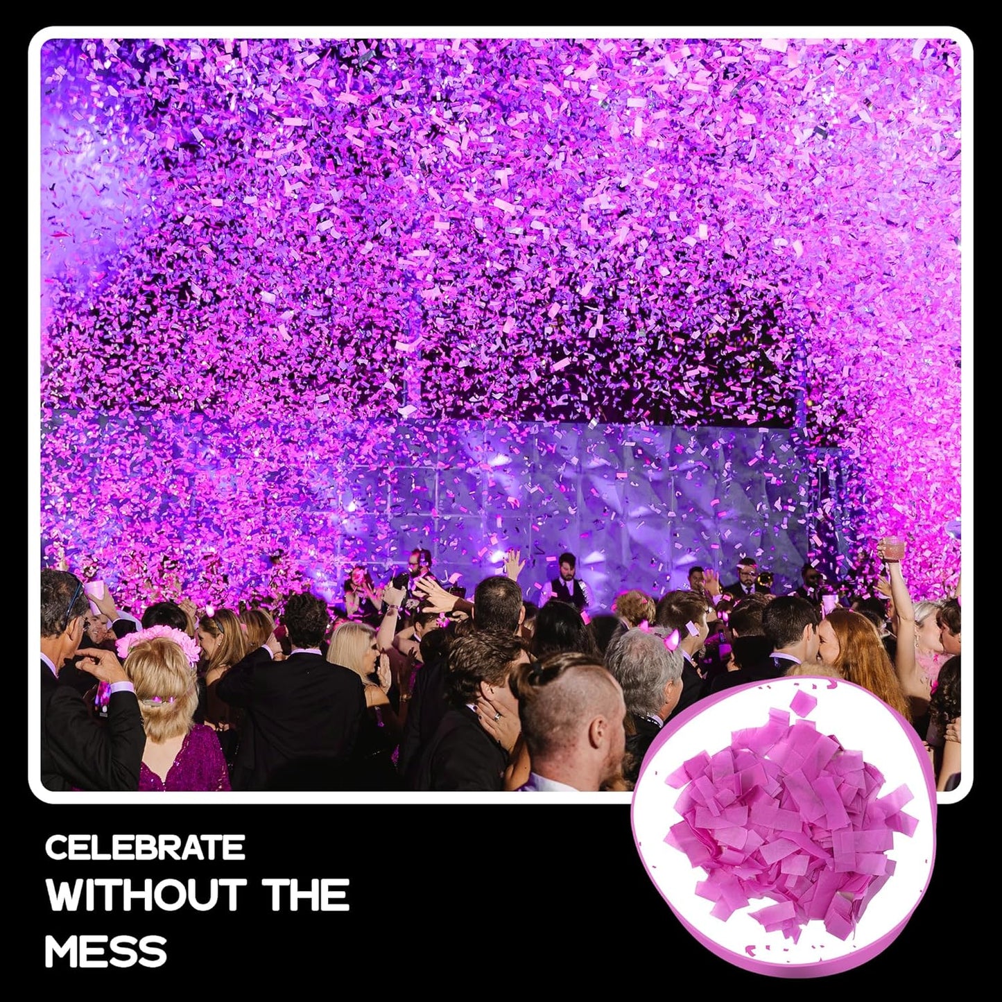 Pink Biodegradable Confetti - Rectangular Fluttering Tissue Paper Confetti for Cannon and Launcher use – Best for Gender Reveal, Wedding, Parties, and Live Events - 1 lb, 16 oz