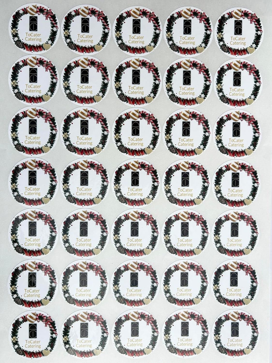 Custom Stickers for Weddings, Birthdays & Businesses - Personalized Labels with Your Logo - Waterproof, Fade and Heat Resistant - Pack of 100-1000 (Wreath U, 2 Inch)