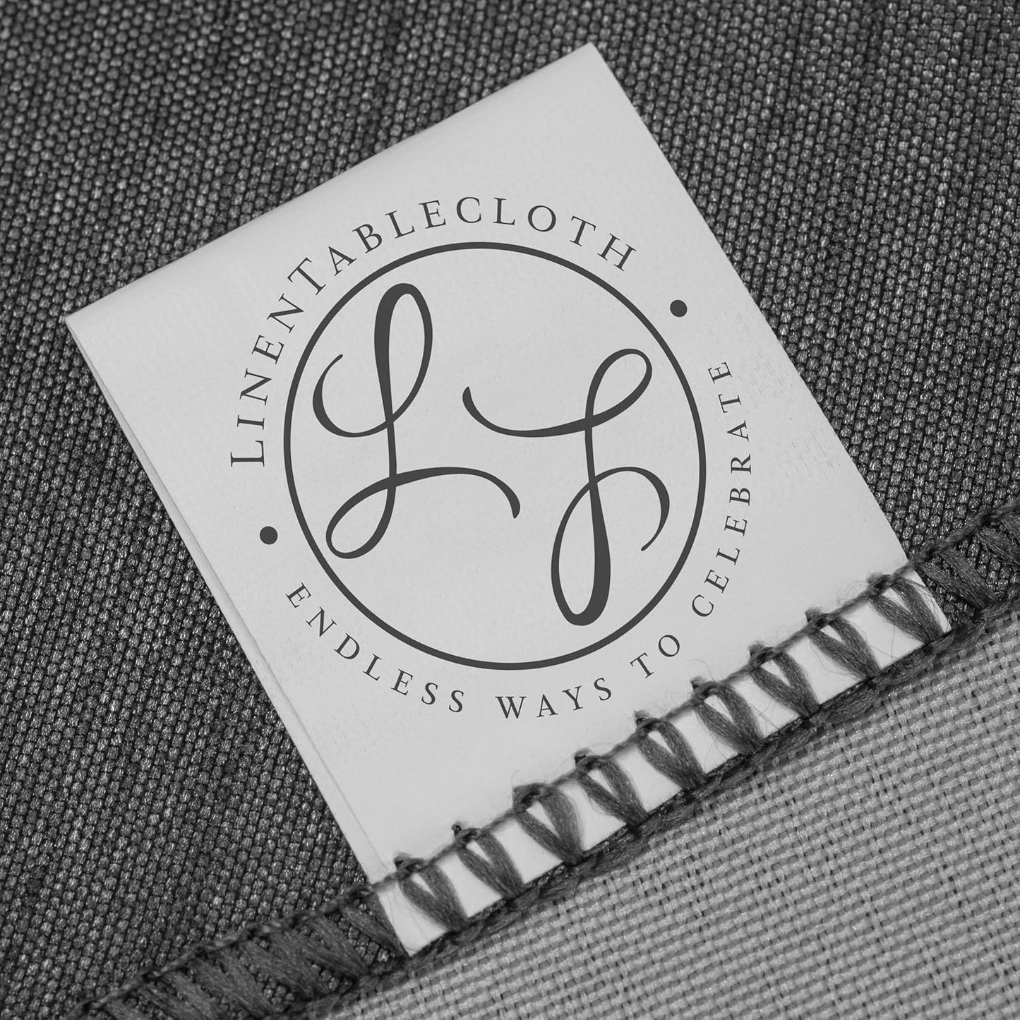 LinenTablecloth 90-Inch Round Polyester Tablecloth Black