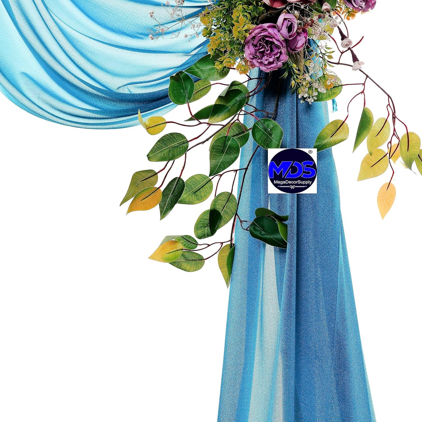 MDS Halloween Chiffon Draping Fabric - 1 Panel, 30" Wide x 50ft Long - Sheer Spooky Arbor & Canopy Drapery for Haunted House Backdrops, Party Ceilings, DIY Costumes & Themed Events - Dark Teal