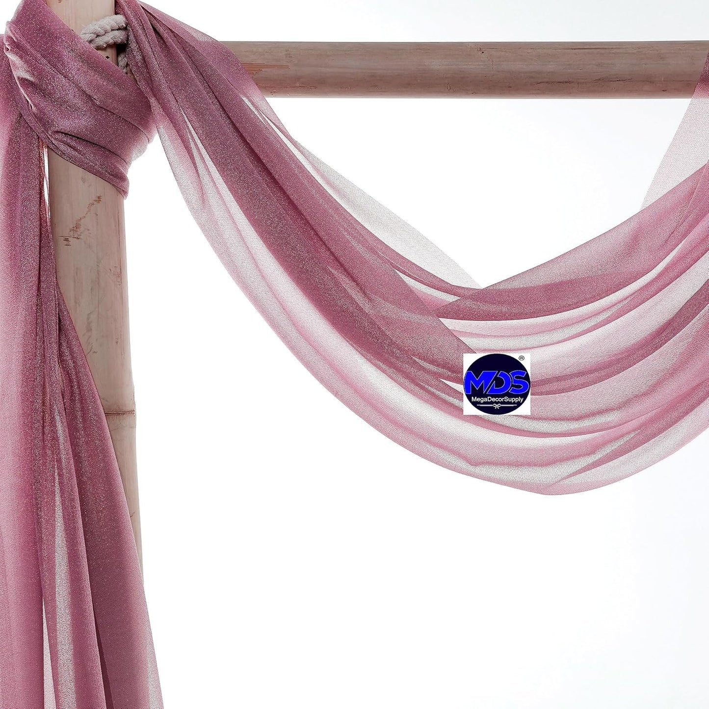 MDS Halloween Chiffon Draping Fabric - 1 Panel, 30" Wide x 75ft Long - Sheer Spooky Arbor & Canopy Drapery for Haunted House Backdrops, Party Ceilings, DIY Costumes & Themed Events - Mauva