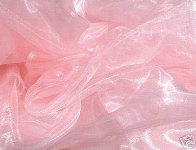 VDS Blush Pink Organza Fabric, 35 Yards Continuous, 45” Wide, Wedding Party Decoration Iridescent Crystal Sheer Shiny Organza Tulle Bridal Dress DIY Crafts Costume Sewing Backdrop Arch Cloth