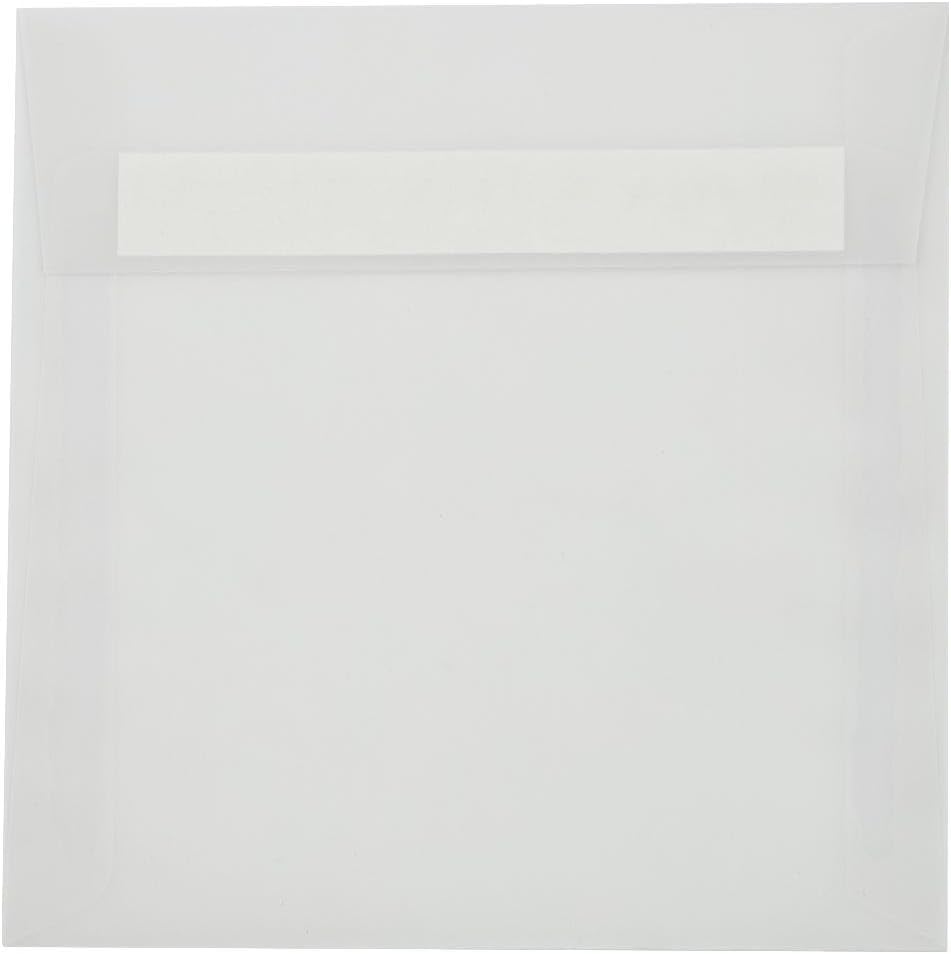 LUXPaper Square Invitation Envelopes | Peel & Press | 6 1/2" x 6 1/2" | Clear Translucent | 30lb. Text | 50 Qty