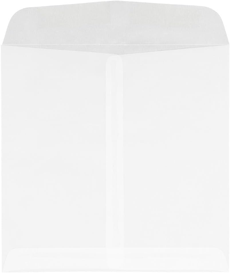 LUXPaper Square Invitation Envelopes | 9 1/2" x 9 1/2" | Clear Translucent | 30lb. Text | 50 Qty