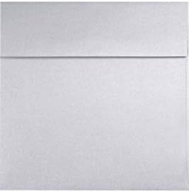 LUXPaper Square Invitation Envelopes | Peel & Press | 5 1/4" x 5 1/4" | Silver Metallic | 80lb. Text | 50 Qty
