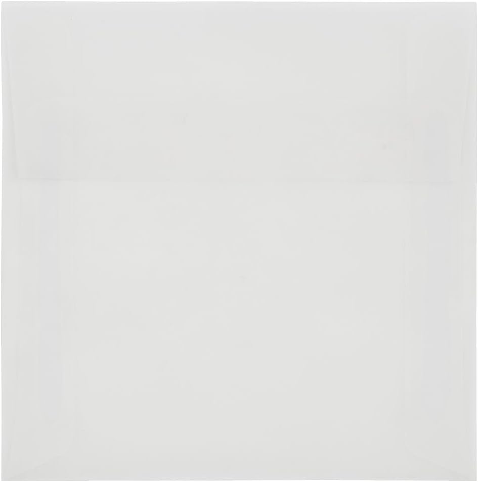 LUXPaper Square Invitation Envelopes | Peel & Press | 5" x 5" | Clear Translucent | 30lb. Text | 50 Qty