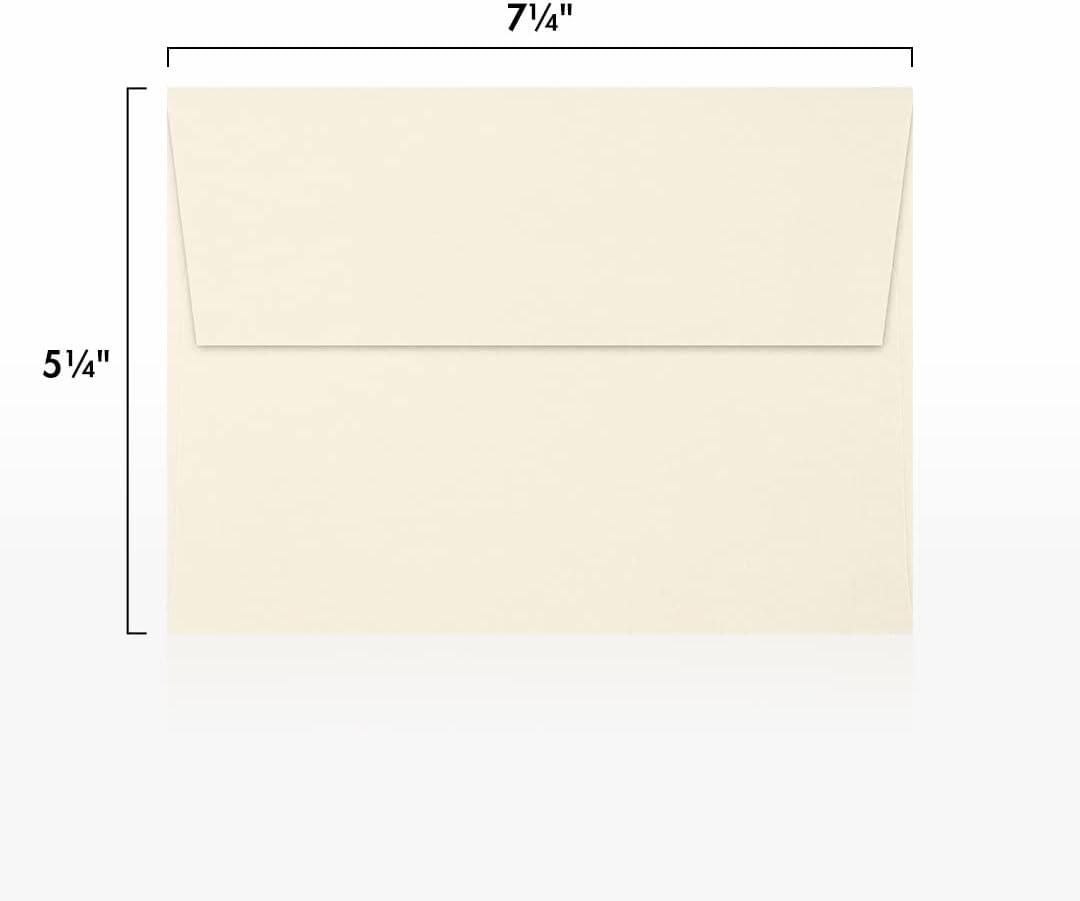 LUXPaper A7 Invitation Envelopes | Peel & Press | 5 1/4" x 7 1/4" | Natural | 80lb. Text | 30% Recycled | 250 Qty
