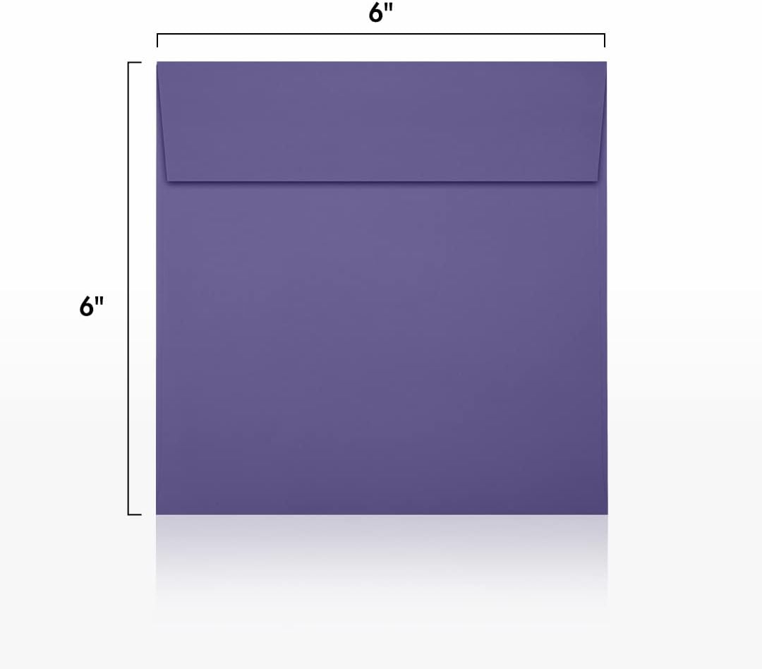 6 x 6 Square Envelopes - Wisteria Purple (50 Qty.)