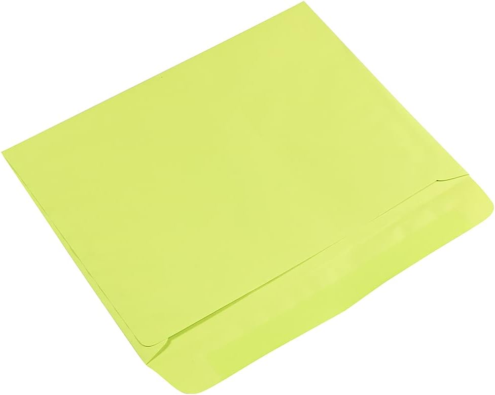 JAM PAPER 9 x 12 Booklet Colored Envelopes - Ultra Lime Green - Bulk 250/Box