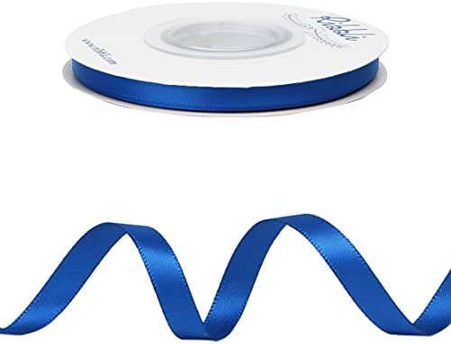 Ribbli Royal Blue Double Faced Satin Ribbon,1/4” x Continuous 25 Yards,Use for Bows Bouquet,Gift Wrapping,Baby Shower,Floral Arrangement