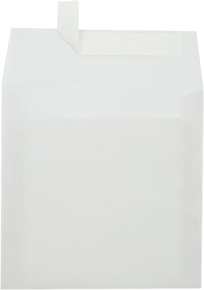 LUXPaper Square Invitation Envelopes | Peel & Press | 6 1/2" x 6 1/2" | Clear Translucent | 30lb. Text | 50 Qty