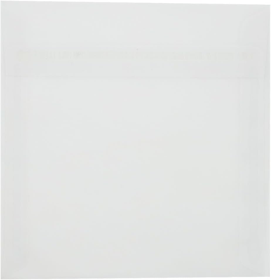 LUXPaper Square Invitation Envelopes | Peel & Press | 7" x 7" | Clear Translucent | 30lb. Text | 50 Qty