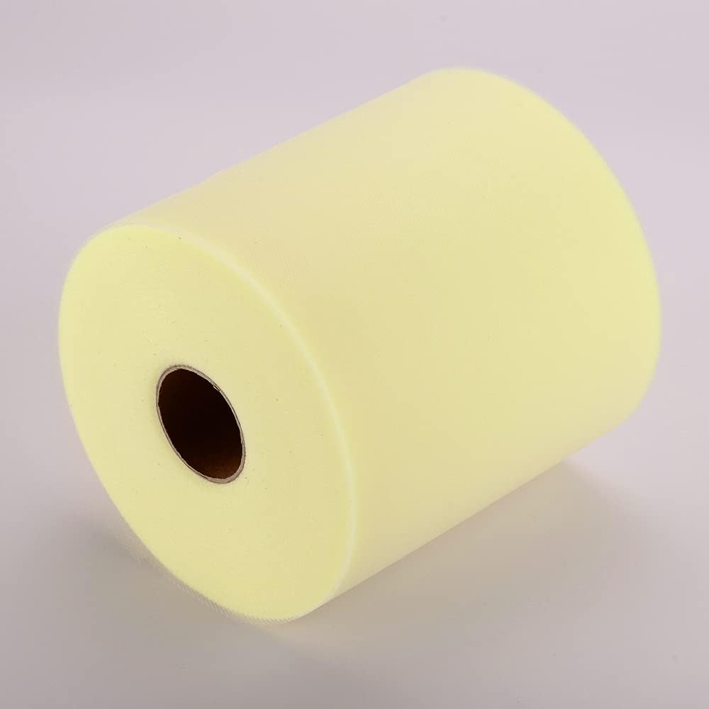 Tulle Rolls 6” by 100 Yards (300 feet) Tulle Roll Spool Fabric for DIY Tutu Skirts Wedding Baby Shower Crafts Decorations Party Supplies (Ivory)