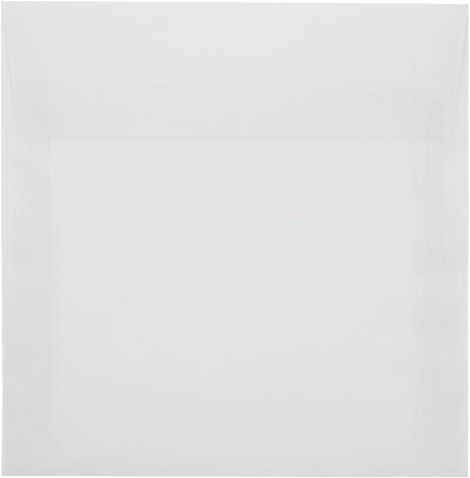 LUXPaper Square Invitation Envelopes | Peel & Press | 6 1/2" x 6 1/2" | Clear Translucent | 30lb. Text | 50 Qty