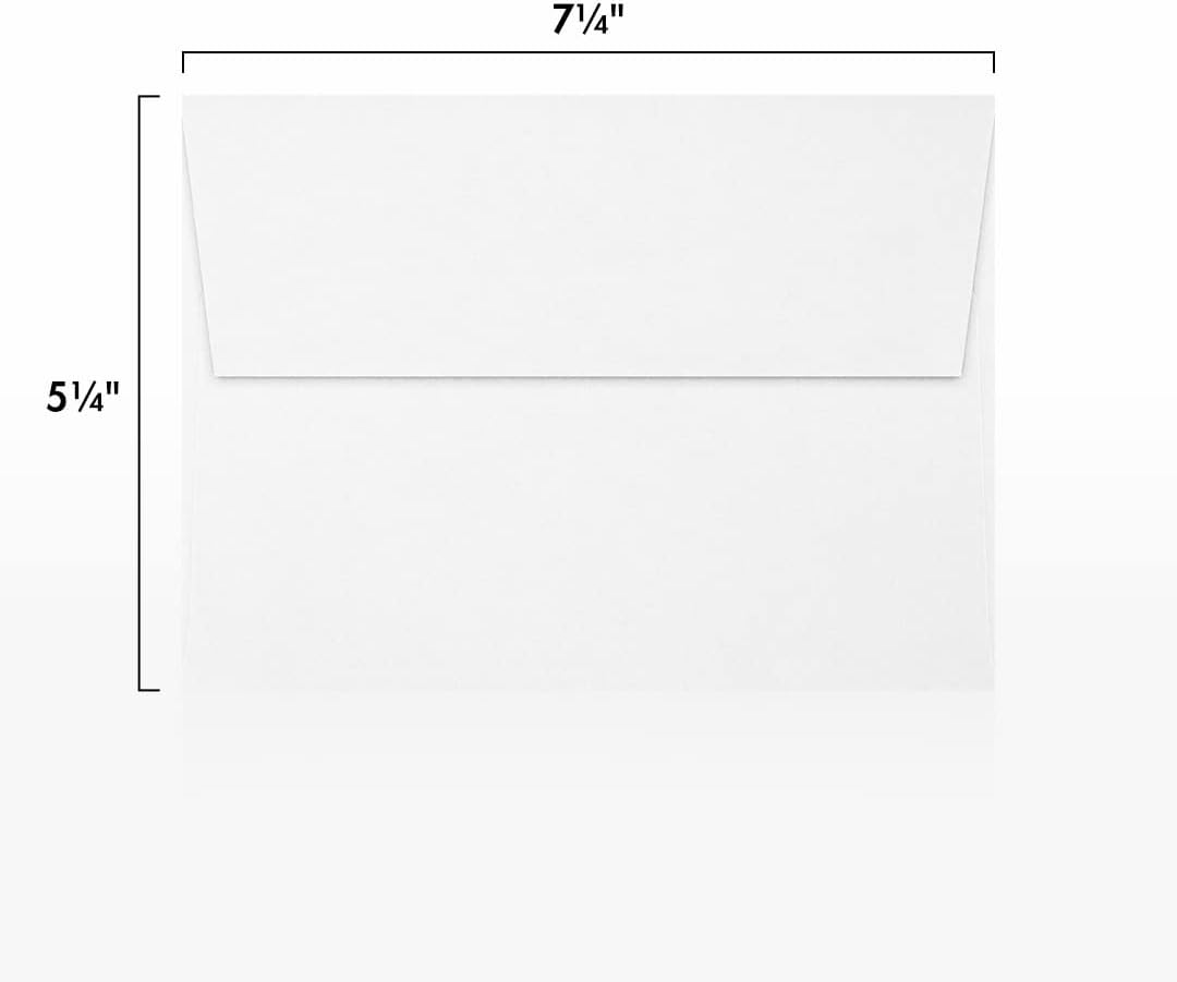 LUXPaper A7 Invitation Envelopes | Peel & Press | 5 1/4" x 7 1/4" | White | 80lb. Text | 100% Recycled | 50 Qty