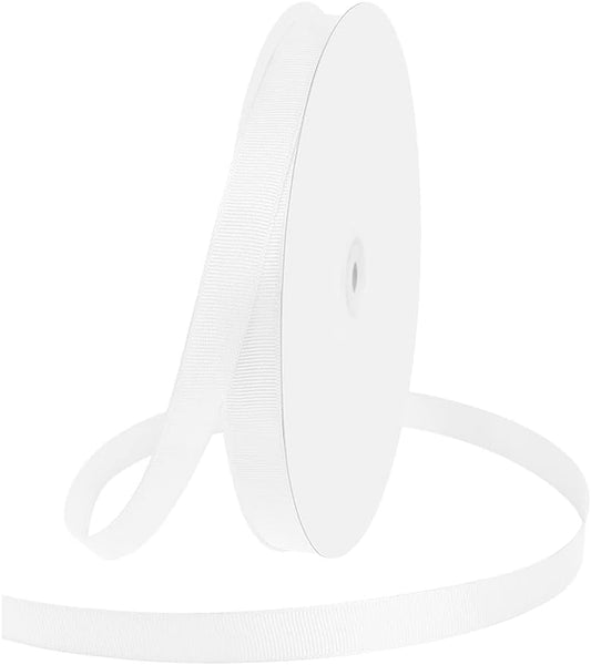 5/8" X 100 Yards White Grosgrain Ribbon, Premium Grosgrain Ribbon for Sewing, Gift Wrapping, Bow Making, Wedding Decor, Wrapping and More (White)