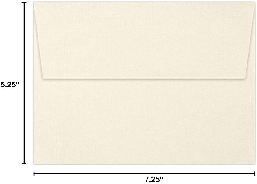 LUXPaper A7 Invitation Envelopes | Peel & Press | 5 1/4" x 7 1/4" | Natural Linen | 80lb. Text | 1,000 Qty