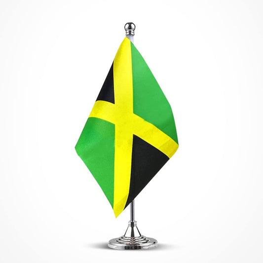 Jamaica Flag Jamaican Flags, Small Mini Jamaican Desk Flag, Used for Table Office Classroom Home Patriotic Events Decorations