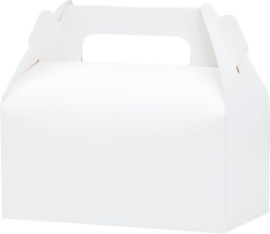UnicoPak 30 Pack White Gable Treat Boxes Party Favor Boxes for Goodie Snacks Cookie Candy Toys Birthday Party Wedding Shower Holidays 6.5x3.5x4 Inches