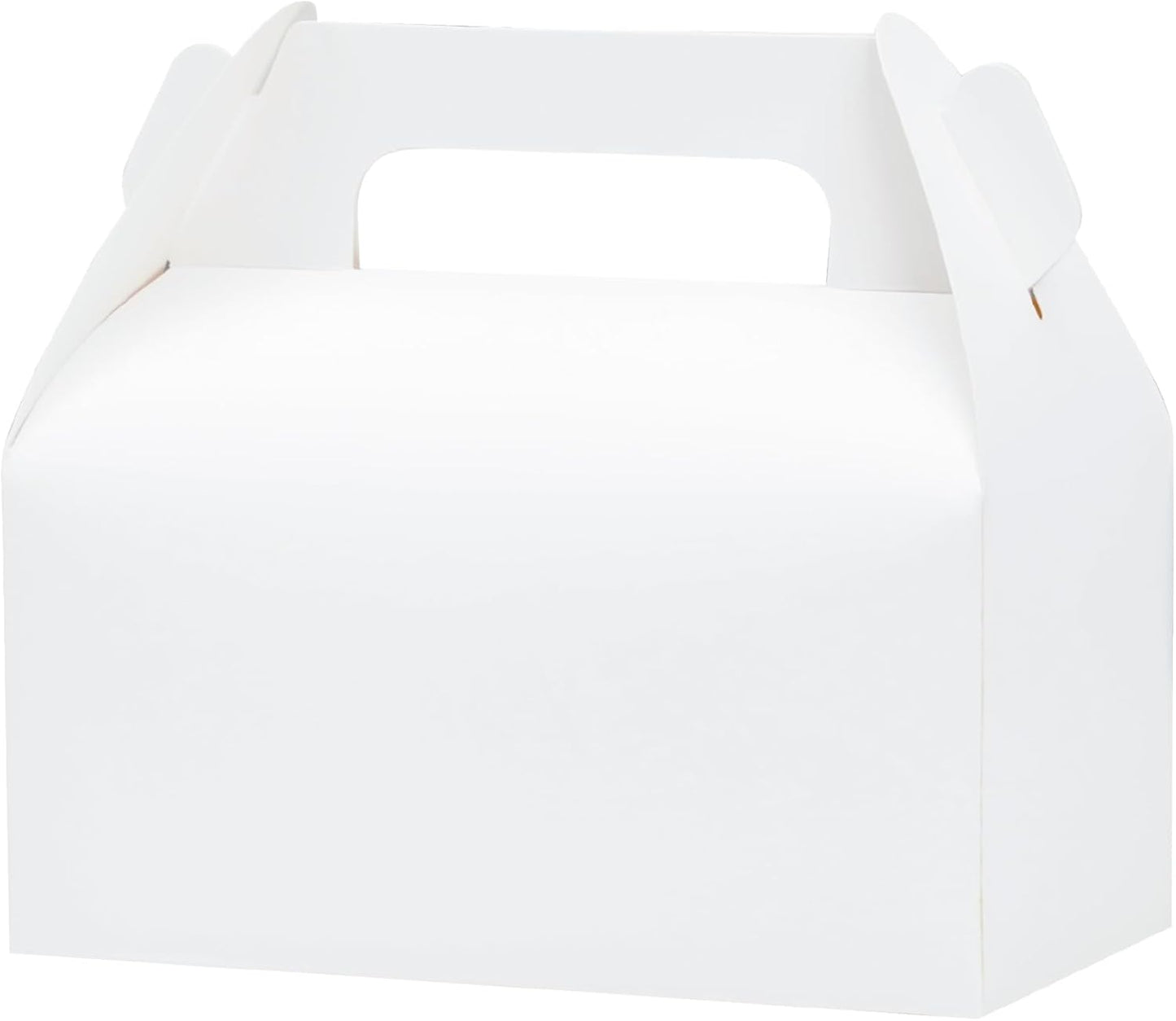 UnicoPak 10 Pack White Gable Treat Boxes Party Favor Boxes Goodie Gift Boxes for Snacks Cookie Candy Toys Birthday Party Wedding Holidays 6.5x3.5x4 Inches