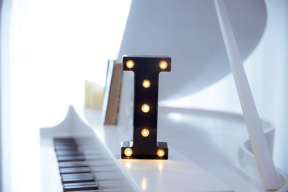 Foaky Black LED Marquee Number Lights Sign Light Up Marquee Number Lights Sign for Night Light Wedding Birthday Party Battery Powered Christmas Lamp Home Bar Decoration