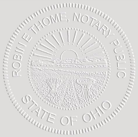 MaxMark Notary Seal Round Desk Embosser for Ohio State - Includes Gold Burst Seal Labels (50 Count)