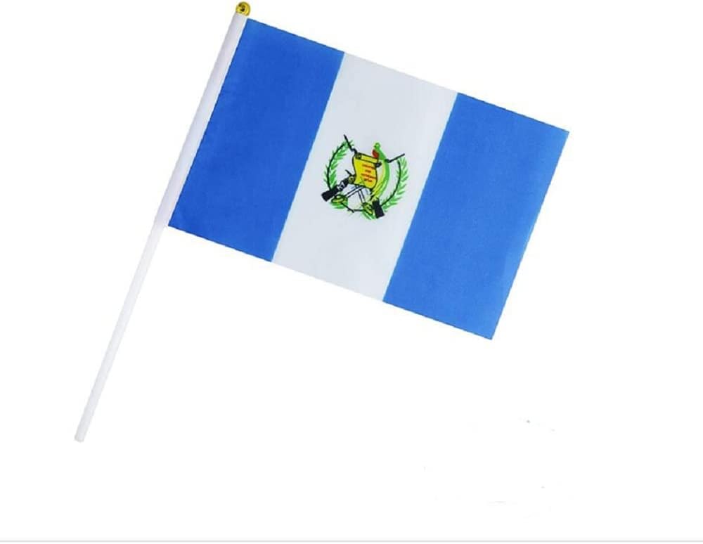 Guatemala Flag Guatemalan Flag, Small Mini Handheld Guatemala Flags on Stick, Ideal for Party Parades Sports Events Patriotic Festival Decorations