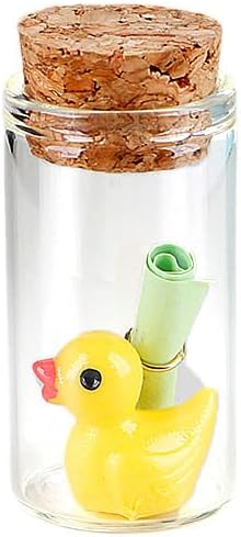 Tiny Duck Message in a Bottle with Wishing Paper – Romantic Gift for Husband, Wife, Boyfriend, Girlfriend – Perfect for Anniversary, Valentine, or Just Because