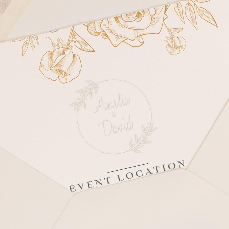 Personalized Wedding Embosser | Custom Made with Initials or Monograms for Couples | Elegant Designs for Stationery, Invitations, Napkins, and More (Design 2)