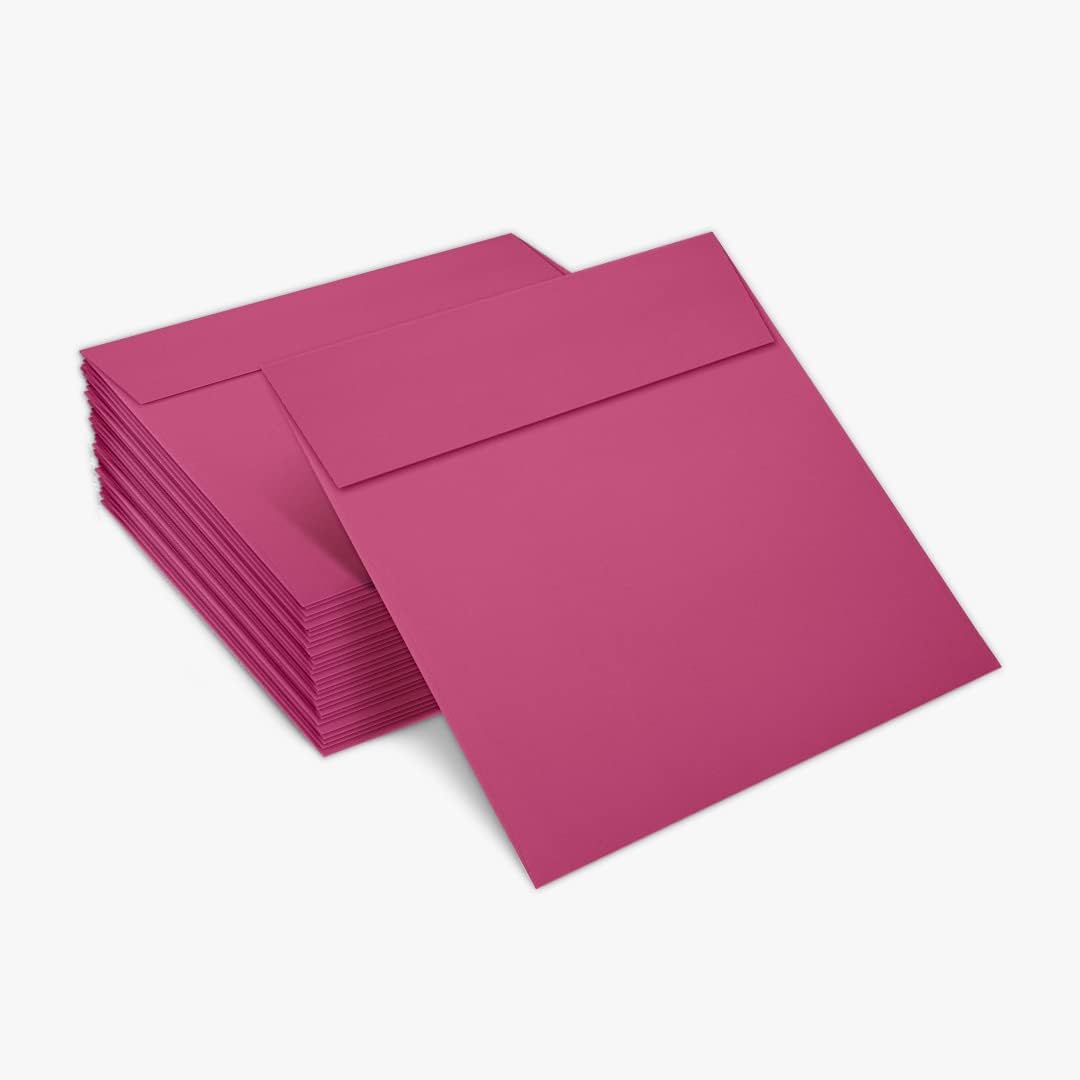 LUXPaper Square Invitation Envelopes | Peel & Press | 6 1/2" x 6 1/2" | Magenta Pink | 80lb. Text | 50 Qty